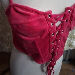 Fashion to Figure Pink Velvet Corset Top